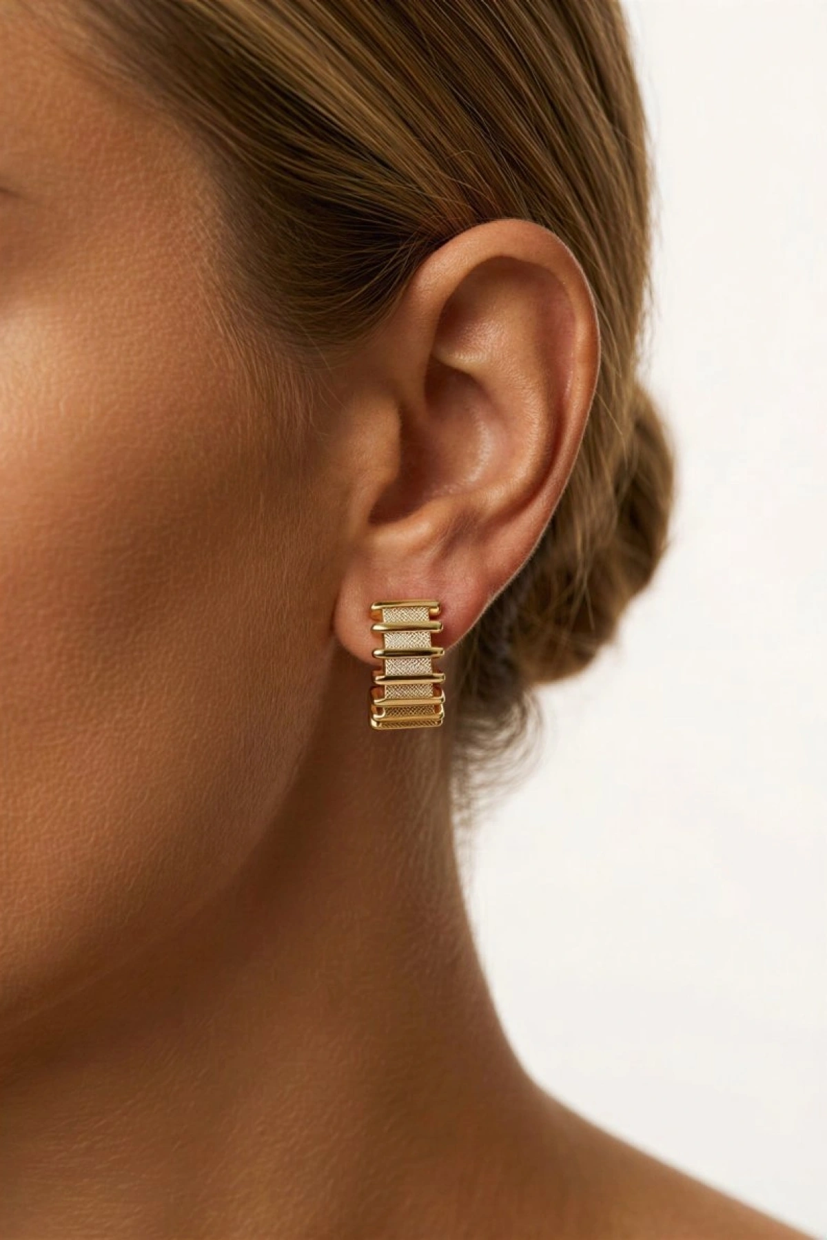 Ray Model Gold Altın Kaplama Küpe