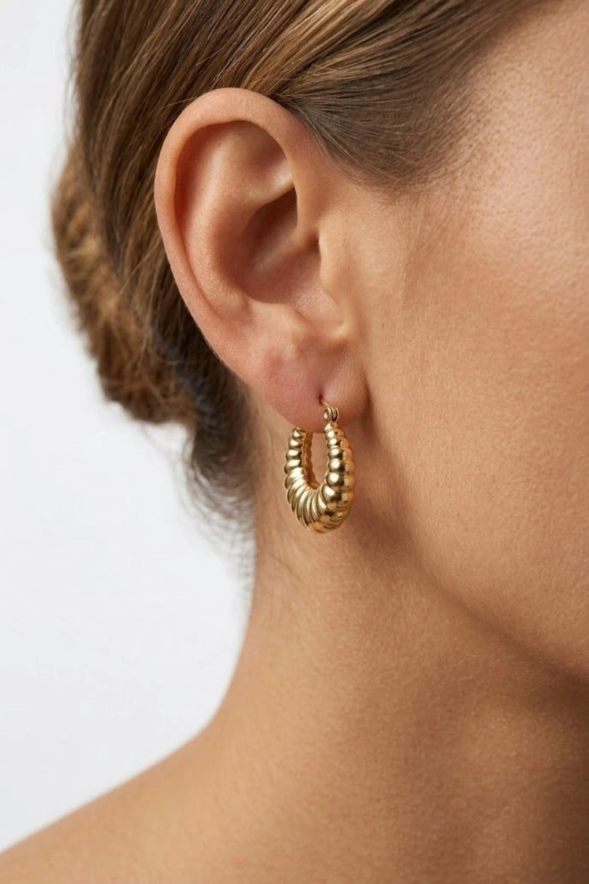 Vintage Model Gold Altın Kaplama Küpe