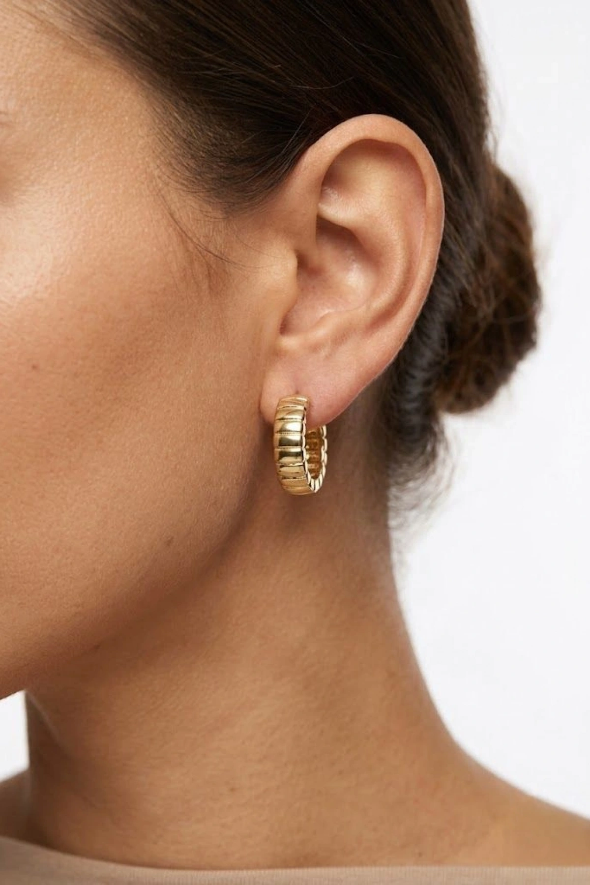 Dikdörtgen Geçiş Model Gold Altın Kaplama Küpe