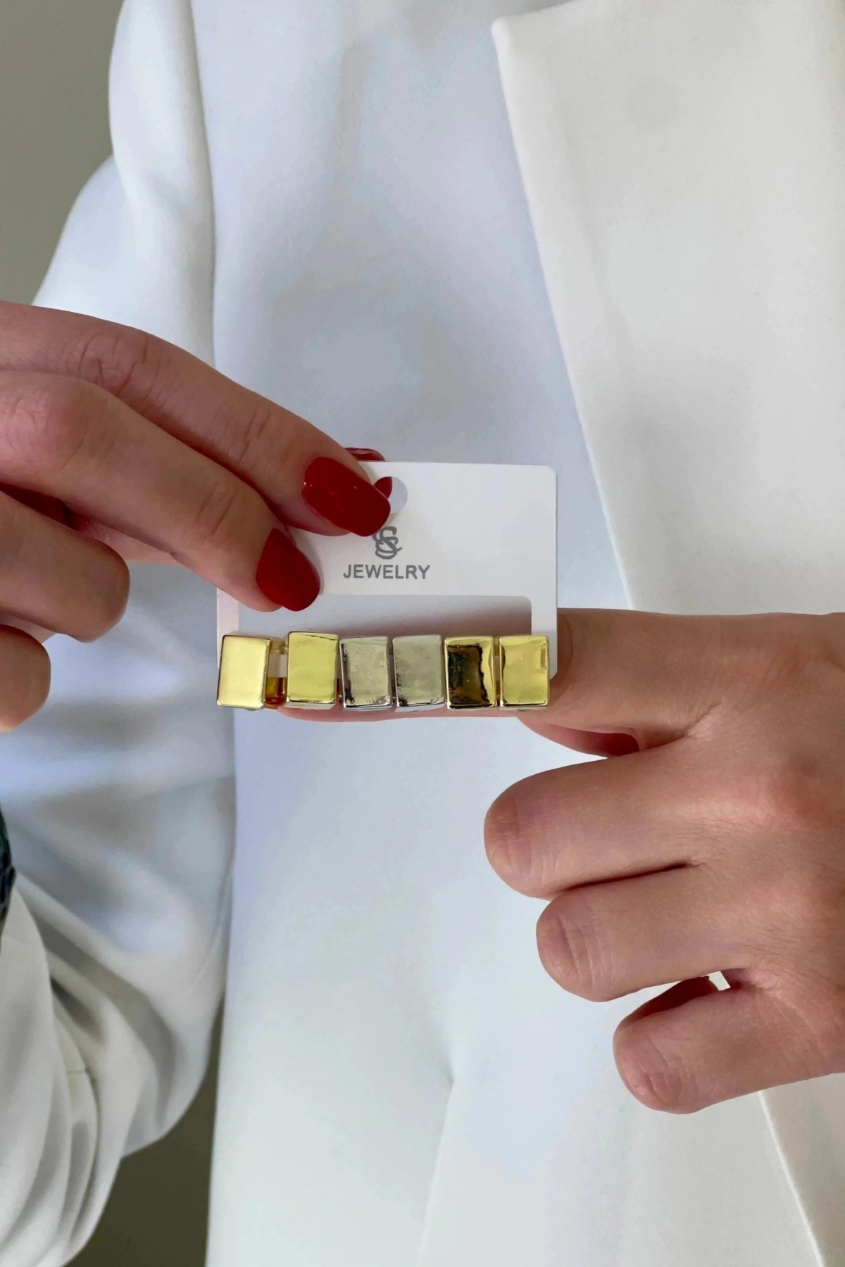 Külçe Model Altılı Gold Altın Kaplama Çoklu Küpe