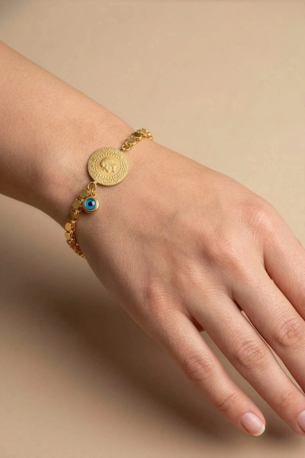 Çeyrek Model Arpa Zincir Detay Gold Altın Kaplama Kuyumcu Model