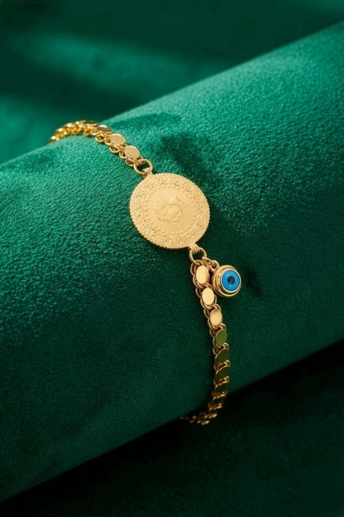 Çeyrek Model Arpa Zincir Detay Gold Altın Kaplama Kuyumcu Model