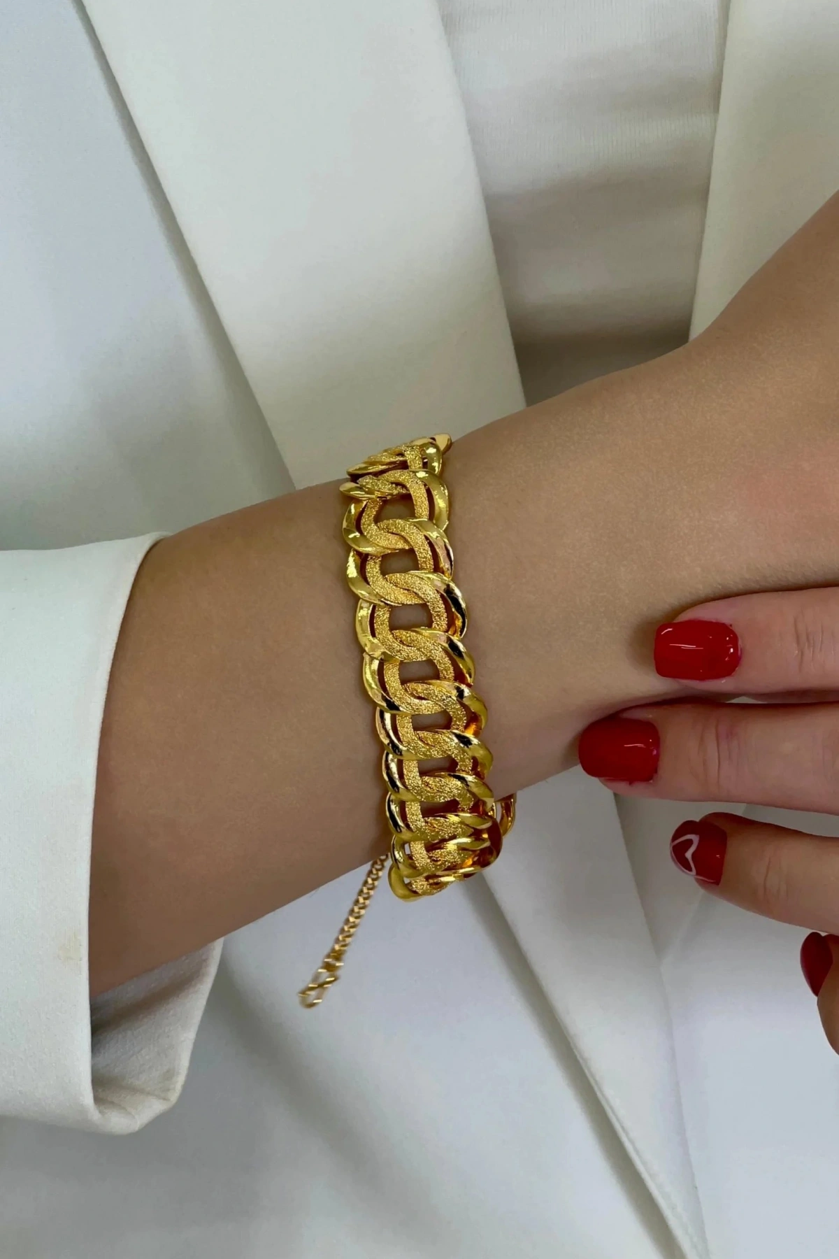 Sim Detay Samanyolu Model İnce Kuyumcu Gold Altın Kaplama Bileklik