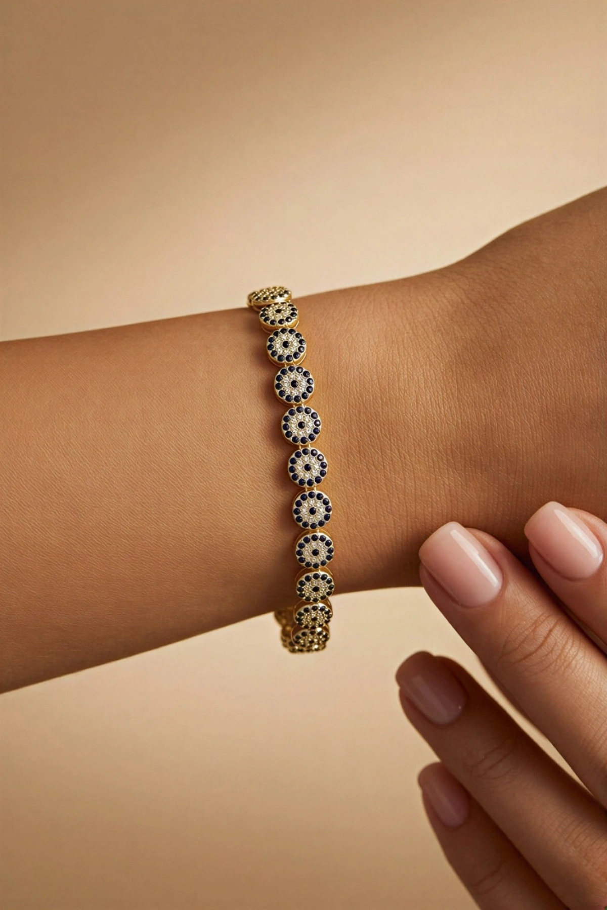 Nazar Göz Detay Gold Altın Kaplama Bileklik