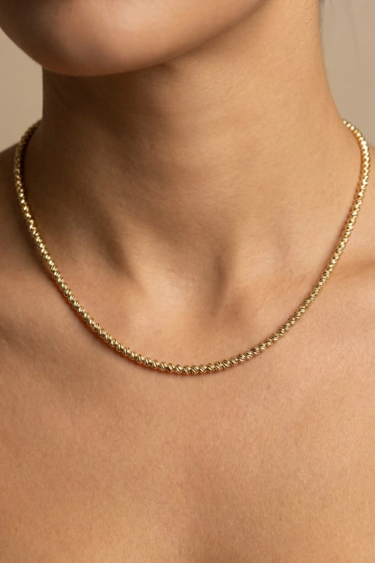 Dorika Model Gold Altın Kaplama Kolye