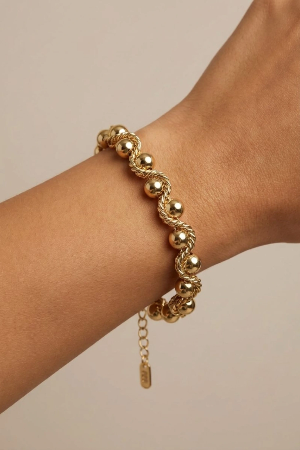 Sarmal Dorika Model Gold Altın Kaplama Bileklik