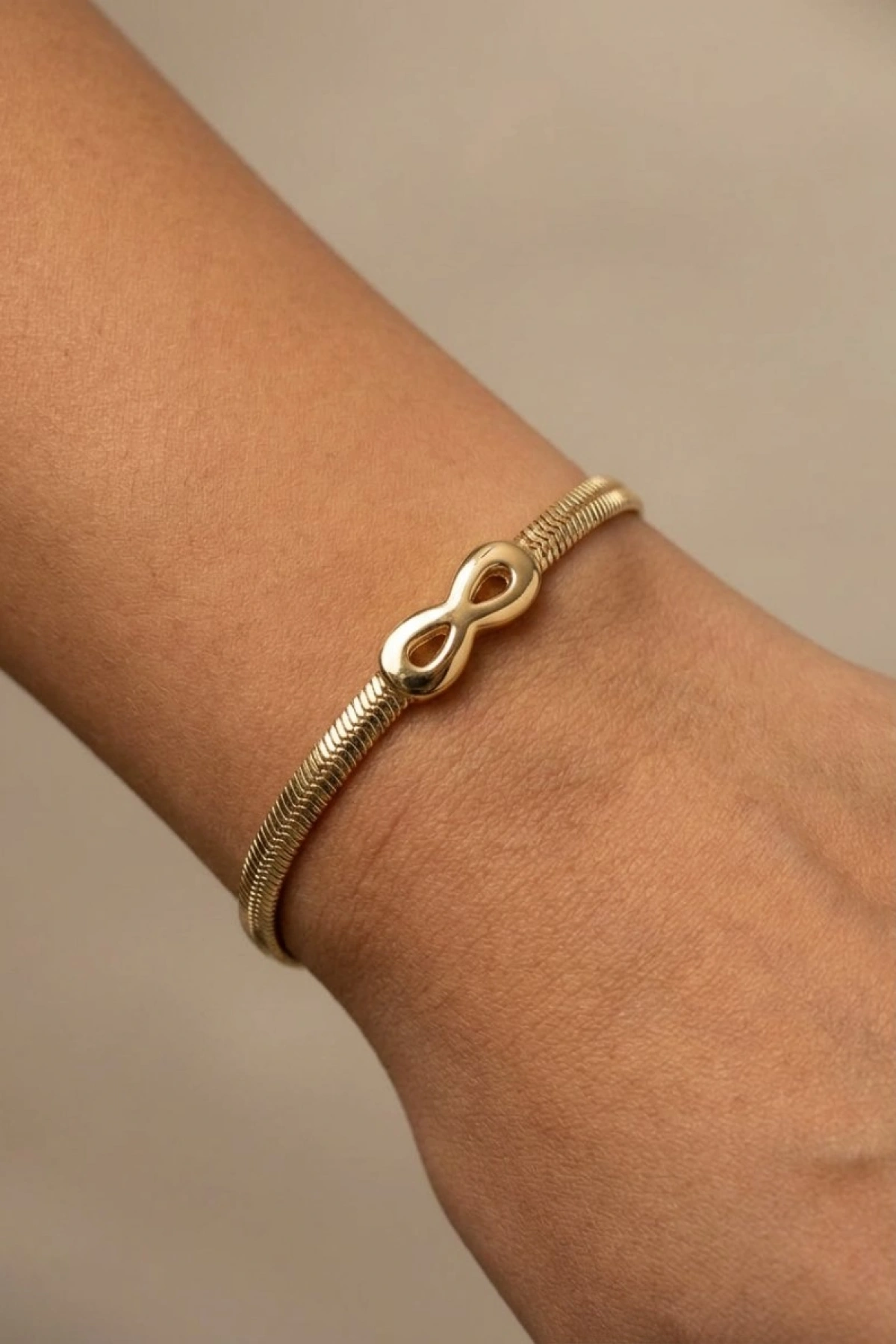 İtalyan Sonsuzluk Model Gold Altın Kaplama Bileklik