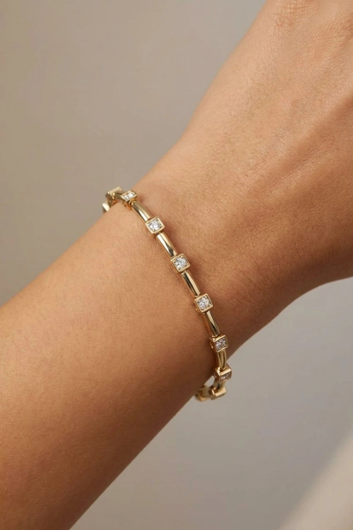 Baget Model Gold Altın Kaplama Bileklik