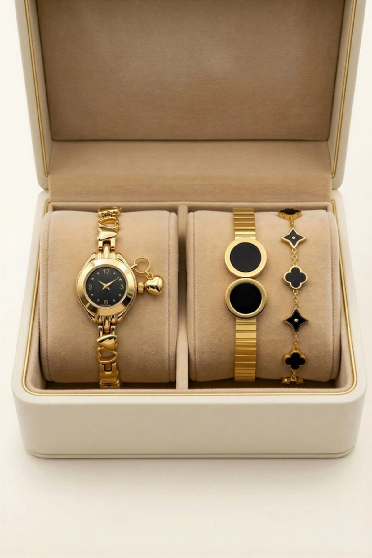 Siyah Yonca Kombin Kadın Kol Saati