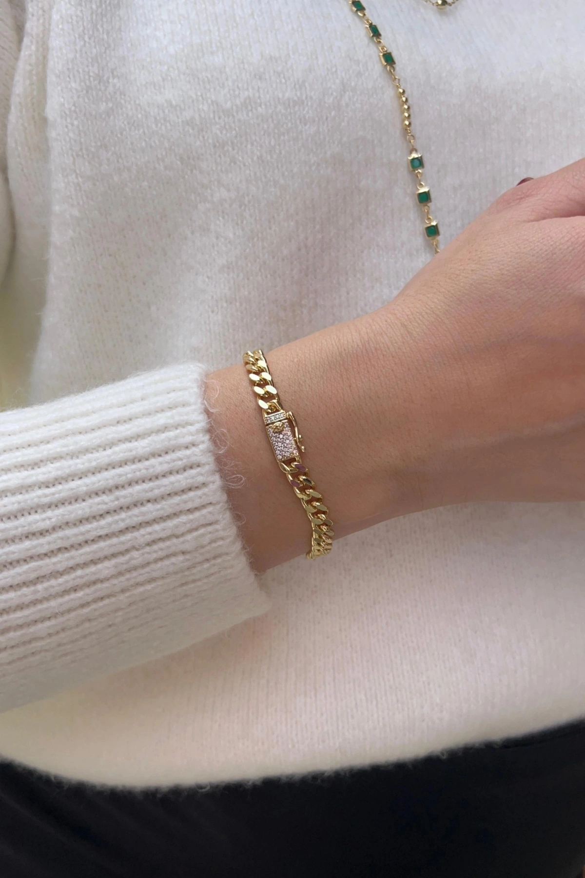 İnce Gurmet Model Gold Altın Kaplama Bileklik