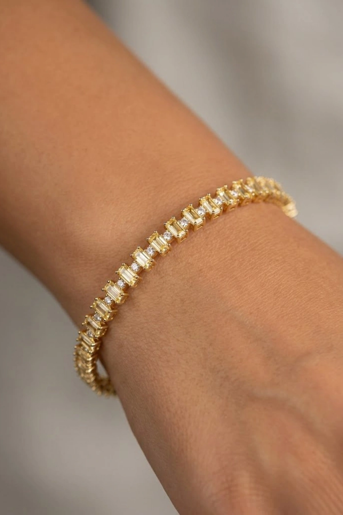 Baget Su Yolu Model Gold Altın Kaplama Bileklik