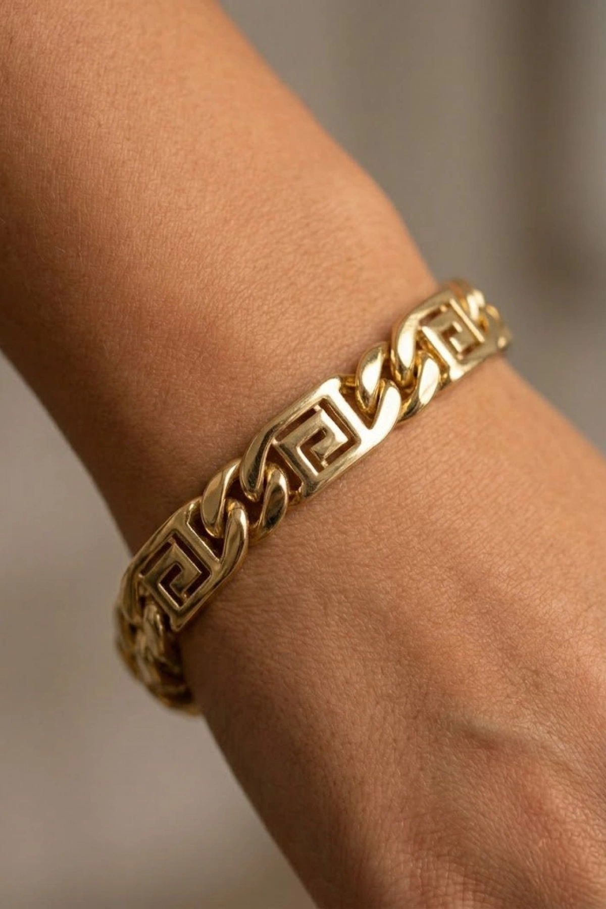 Labirent Model Gold Altın Kaplama Gurmet Bileklik