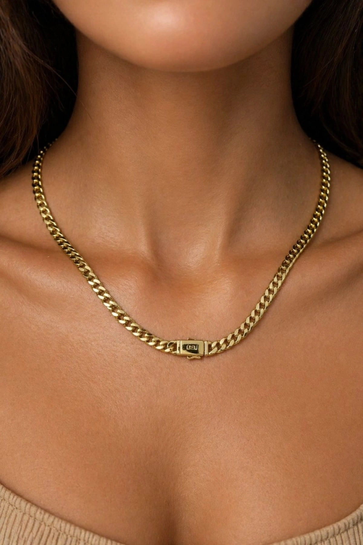 İnce Ezik Bağlı Gurmet Model Gold Altın Kaplama Kolye