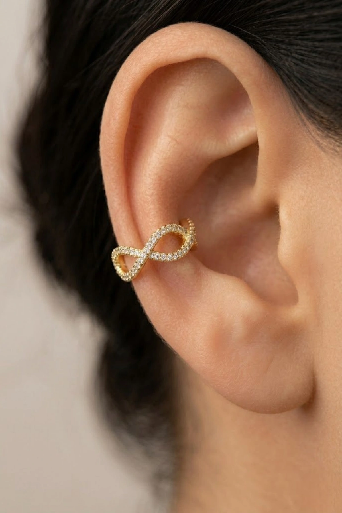 Sonsuzluk Model Gold Altın Kaplama Ear Cuff