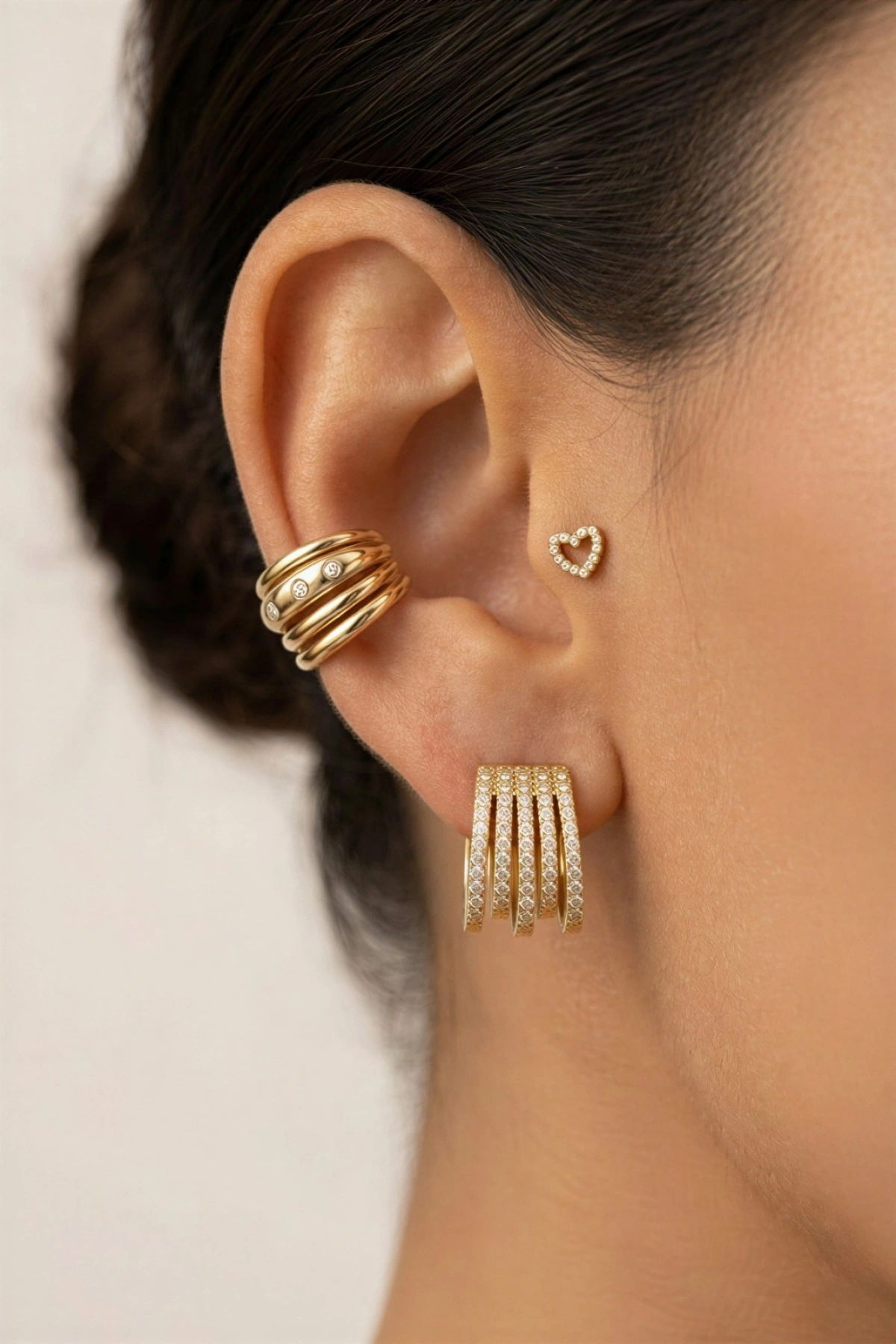 Çoklu Halka Küpe Kombin