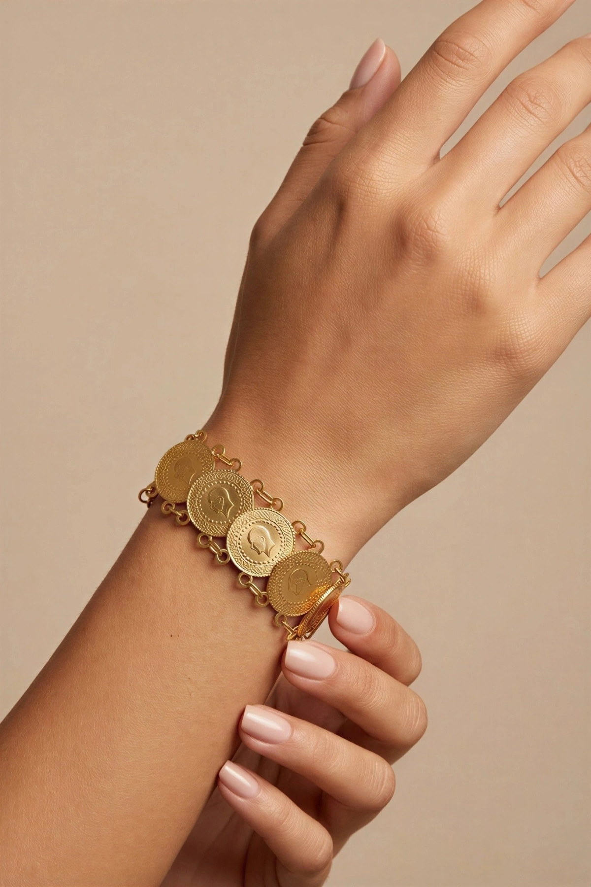 Sıralı Çeyrek Dizme Gold Altın Kaplama Bileklik