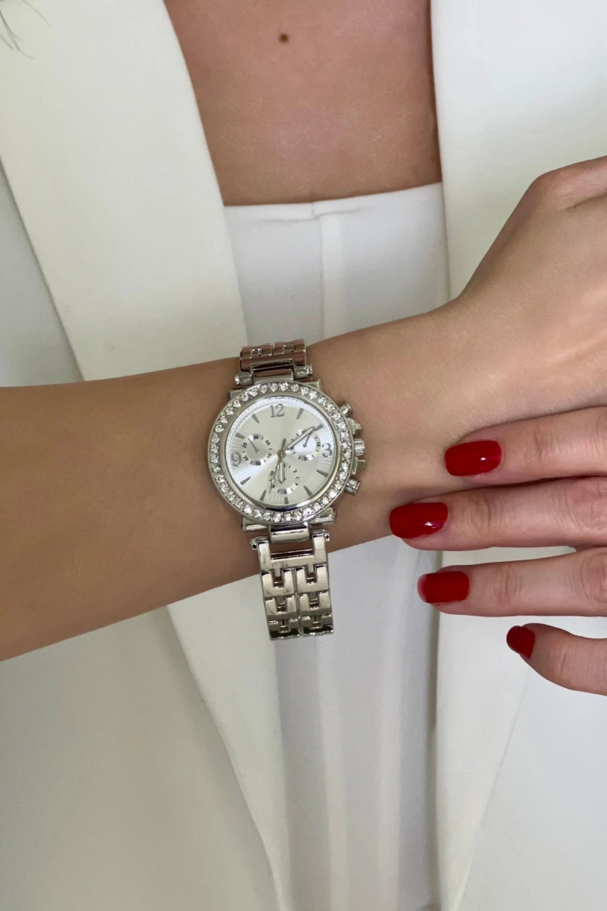 İsis Model Silver İçi Beyaz Kadın Kol Saati