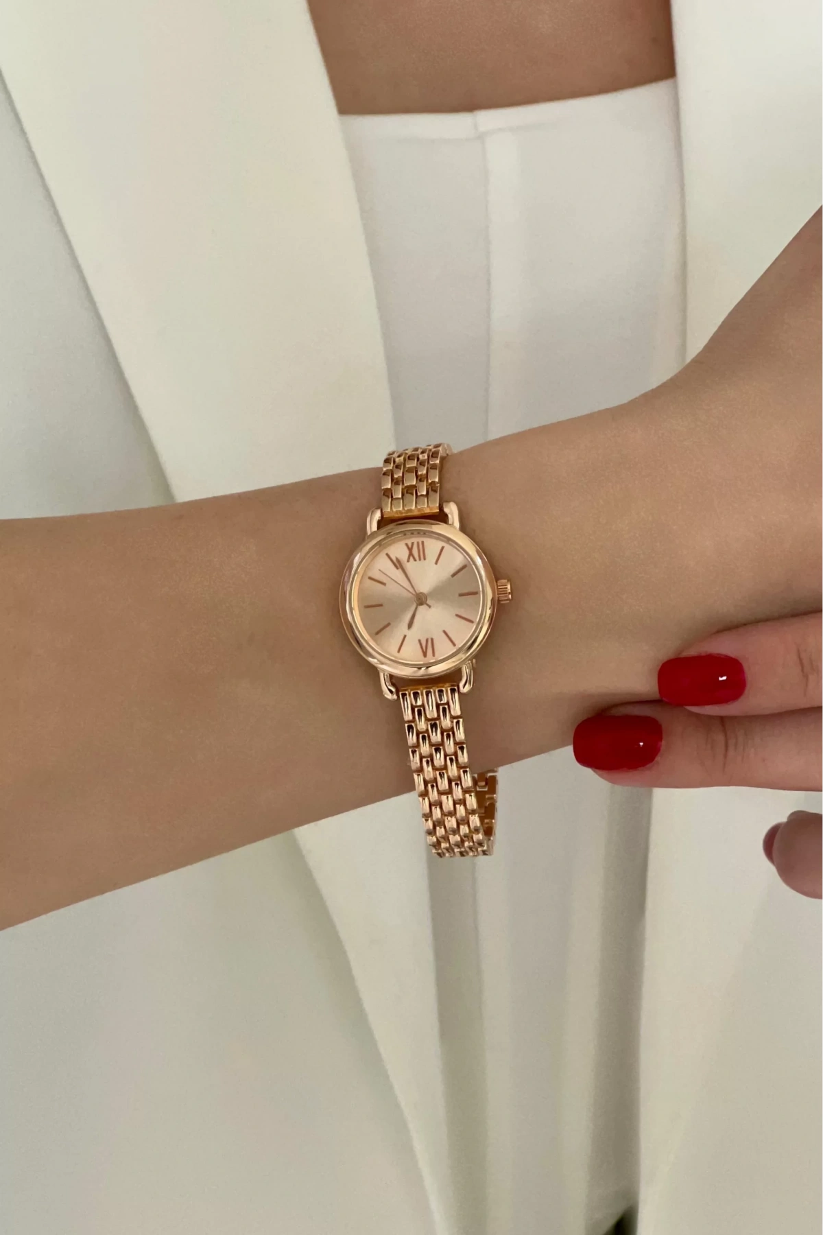 Metal Kordon Roma Rakamlı Rose Kadın Kol Saati