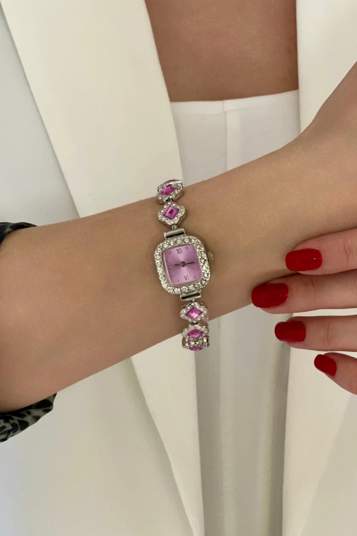 Ptah Model Silver-Pembe İçi Pembe Kadın Kol Saati