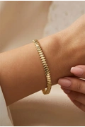 Ruby Düz Desen Model Gold Altın Kaplama Bileklik