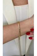 Sıralı Düz Yıldız Desen Gold Altın Kaplama Bileklik