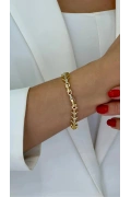 Kılçık Model Taş Detay Gold Altın Kaplama Bileklik
