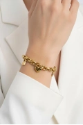 Sallantı Detay Zeus Model Zincir Gold Altın Kaplama Bileklik