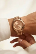 Kapalı Rose Kordon Roma Rakam Rose Kadran Detay Gold Kadın Kol Saati