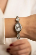 Damla Model Silver İçi Beyaz Detay Kadın Kol Saati