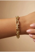Ataç Zincir Taş Detay Koni Model Gold Altın Kaplama Bileklik