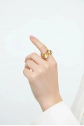 Gaia Model Gold Altın Kaplama Ayarlanabilir Yüzük