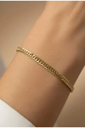 İnce Sık Geçişli Model Gold Altın Kaplama Bileklik