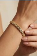 Taş Detay Ray Model Gold Altın Kaplama Bileklik