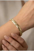 Sim Detay İtalyan Model Gold Altın Kaplama Bileklik