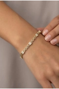 Sıralı Geçiş Kare Model Gold Altın Kaplama Bileklik