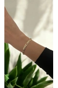 İnce Ezik Bağlı Gold Altın Kaplama Bileklik