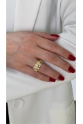 Bohemian Model Gold Altın Kaplama Ayarlanabilir Yüzük
