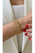 Petek Model Kuyumcu Gold Altın Kaplama Bileklik