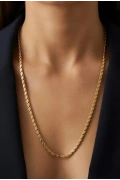 Uzun Arpa Zincir Gold Altın Kaplama Kolye