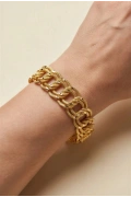 Uzay Yolu Model Desenli Gold Altın Kaplama Kuyumcu Bileklik