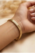 Düz Üçgen Model Gold Altın Kaplama Bileklik
