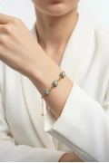 Olimpos Zincir Göz Detay Gold Altın Kaplama Bileklik