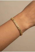 Üçgen Geçiş Dorika Detay Gold Altın Kaplama Bileklik