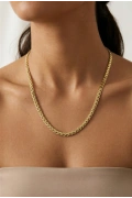 Kuyum Model Uzun Arpa Zincir Gold Altın Kaplama Kolye