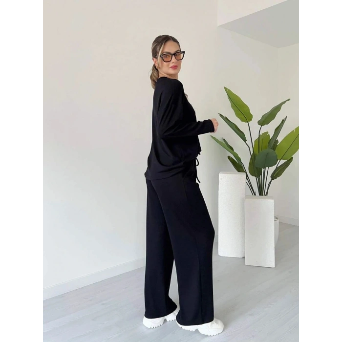 Kollu modal takım siyah