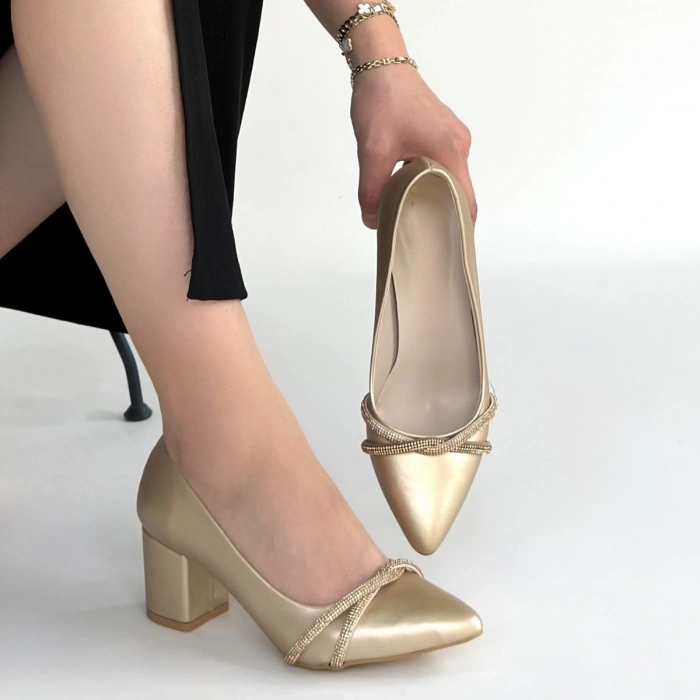 Rewin Gold Cilt Topuklu Ayakkabı