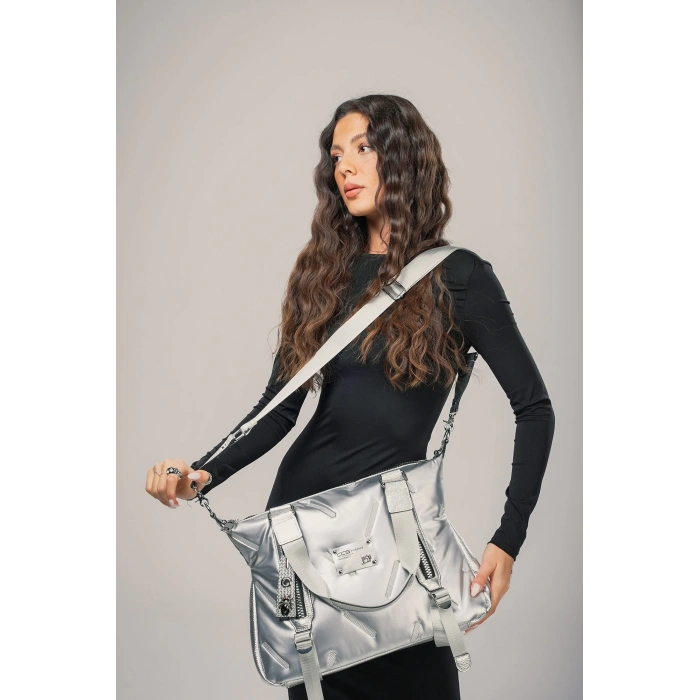 Tiven Gri Cilt Omuz Ve Kol Çantası