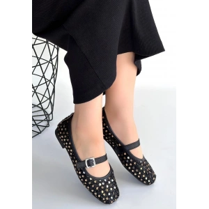 Moden Siyah Süet Babae Ayakkabı