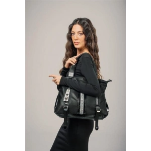 Toja Siyah Cilt Kol Ve Omuz Çantası