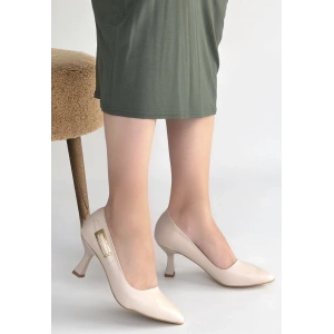 Yons Bej Cilt Topuklu Ayakkabı